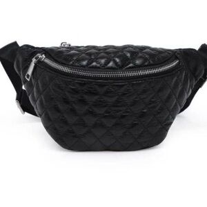 Moda Luxe Quilted Black Belt Bag New with tags.